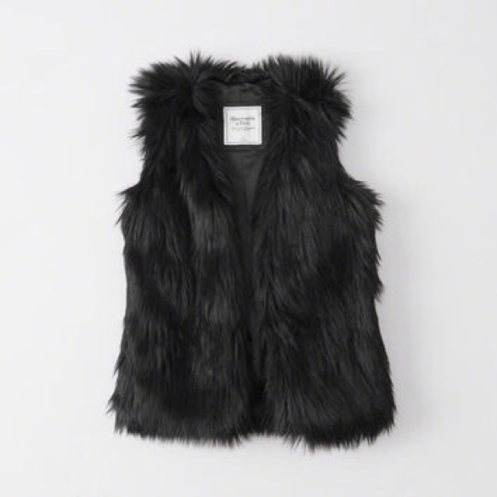 Abercrombie & Fitch Fur Black Vest